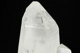Large, Natural Quartz Crystal Point With Metal Stand - Brazil #206910-4